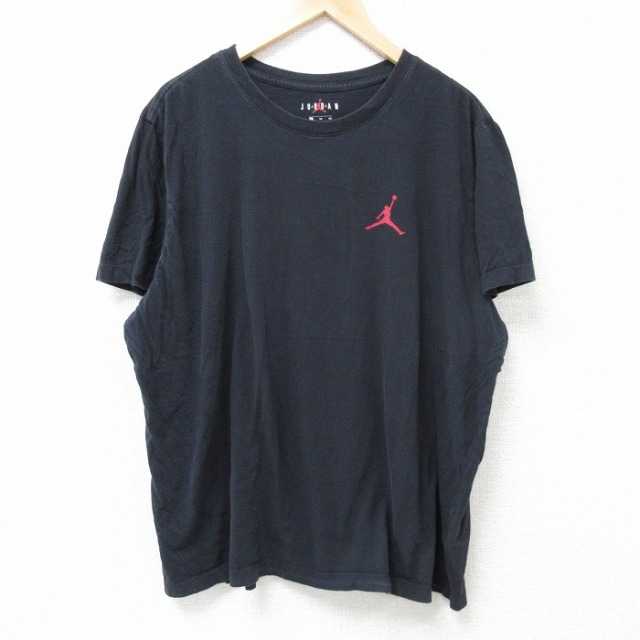 XL★古着 半袖 Tシャツ メンズ マイケルジョーダン エアジョーダン 大きいサイズ コットン クルーネック 黒 ブラック 25jun16 中古