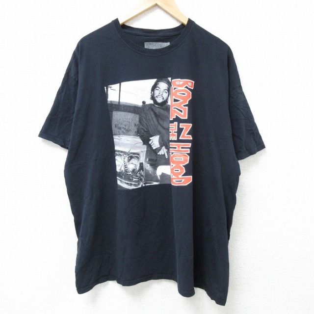 【50%OFF】XL★古着 半袖 Tシャツ メンズ 映画 ボーイズンザフッド アイスキューブ 大きいサイズ コットン クルーネック 黒 ブラック 【spe】 25jun16 中古