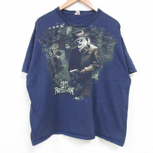 【20%OFF】XL★古着 半袖 Tシャツ メンズ DCコミックス ウォッチメン コットン クルーネック 紺 ネイビー 25jun17 中古