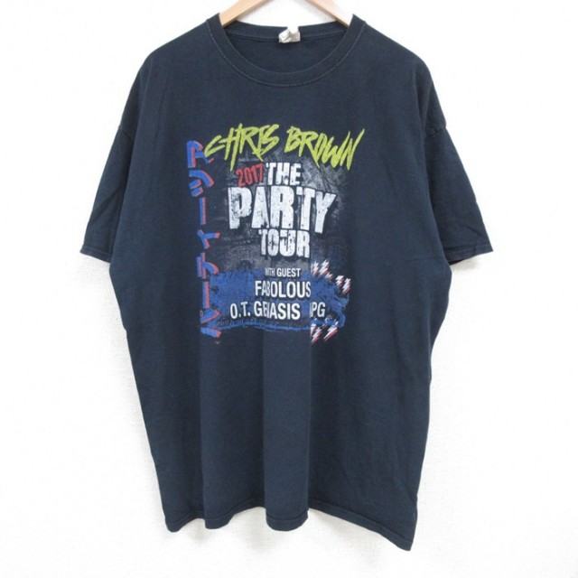 フルーツオブザルーム 半袖Tシャツ クリスブラウン ブラック XL | 古着