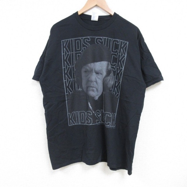 XL★古着 半袖 Tシャツ メンズ 映画 グーニーズ コットン クルーネック 黒 ブラック 25jun17 中古