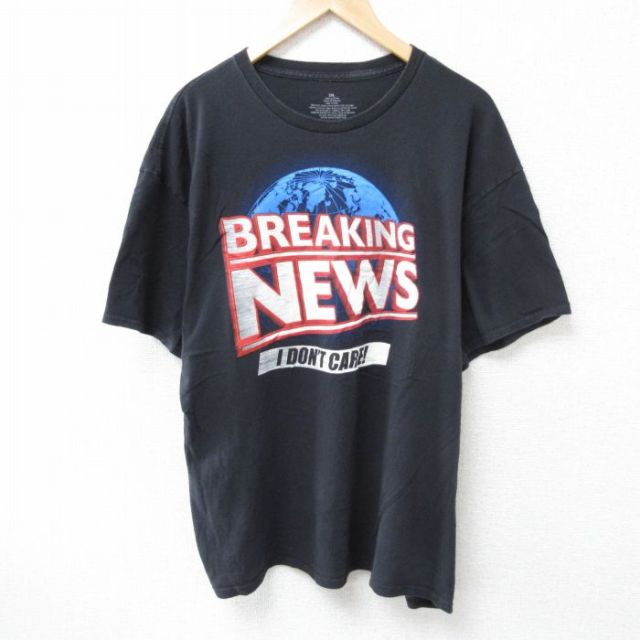 半袖Tシャツ ブレイキングニュース ブラック XL | 古着