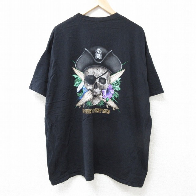 スカルパイレーツ 半袖Tシャツ ブラック XL | 古着