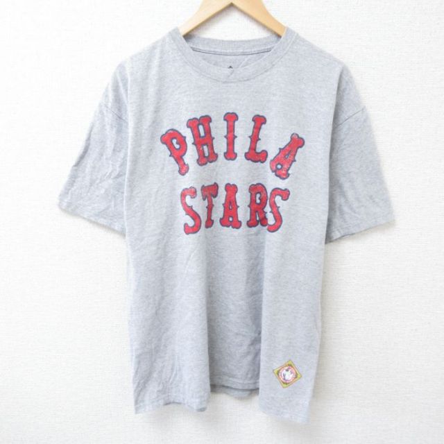 XL★古着 半袖 Tシャツ メンズ ニグロリーグ フィラデルフィアスターズ クルーネック グレー 霜降り 25jun20 中古