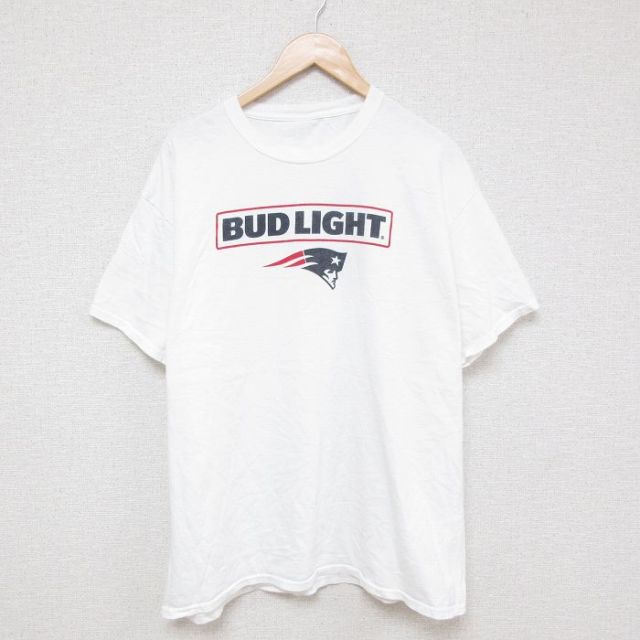 XL★古着 半袖 Tシャツ メンズ バドライト クルーネック 白 ホワイト 25jun20 中古