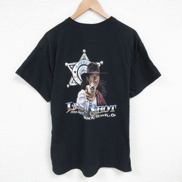 ラストショット 半袖Tシャツ ブラック XL | 古着