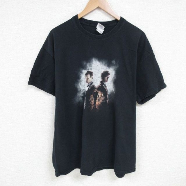 【20%OFF】XL★古着 半袖 Tシャツ メンズ ドラマ ドクターフー 大きいサイズ コットン クルーネック 黒 ブラック 25jun24 中古