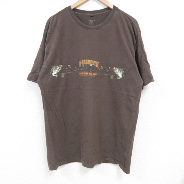 半袖Tシャツ 魚 ブラウン L | 古着
