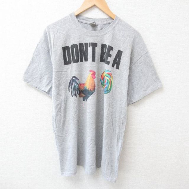 グレー霜降り半袖Tシャツ ニワトリ XL | 古着