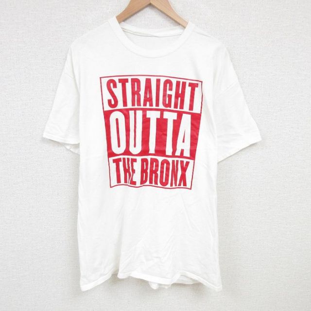 XL★古着 半袖 Tシャツ メンズ OUTA 大きいサイズ クルーネック 白 ホワイト 25jun28 中古