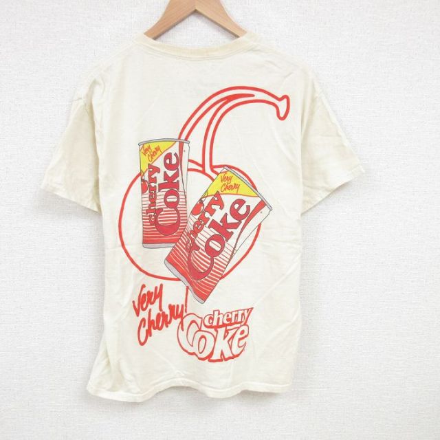 L★古着 半袖 Tシャツ メンズ チェリコーク コットン クルーネック 生成り 25jun28 中古
