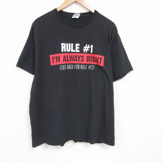 RULE 半袖Tシャツ ブラック XL | 古着