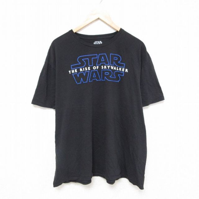 XL★古着 半袖 Tシャツ メンズ スターウォーズ STAR WARS 大きいサイズ コットン クルーネック 黒 ブラック 25jul03 中古
