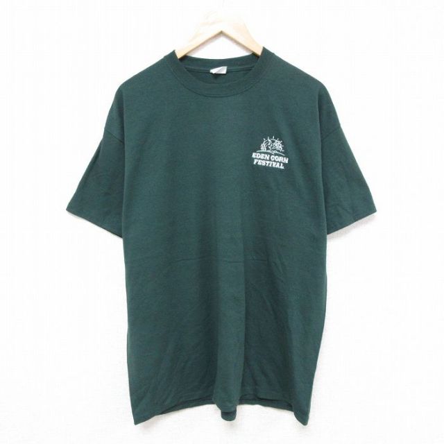 XL★古着 半袖 Tシャツ メンズ EDEN クルーネック 緑 グリーン 25jul03 中古
