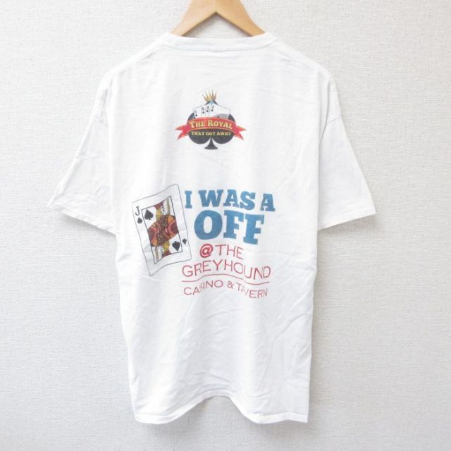 XL★古着 半袖 Tシャツ メンズ トランプ クルーネック 白 ホワイト 25jul03 中古
