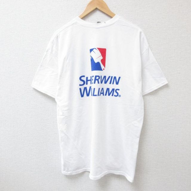 XL★古着 半袖 Tシャツ メンズ シャーウィンウィリアムズ 大きいサイズ クルーネック 白 ホワイト 25jul04 中古