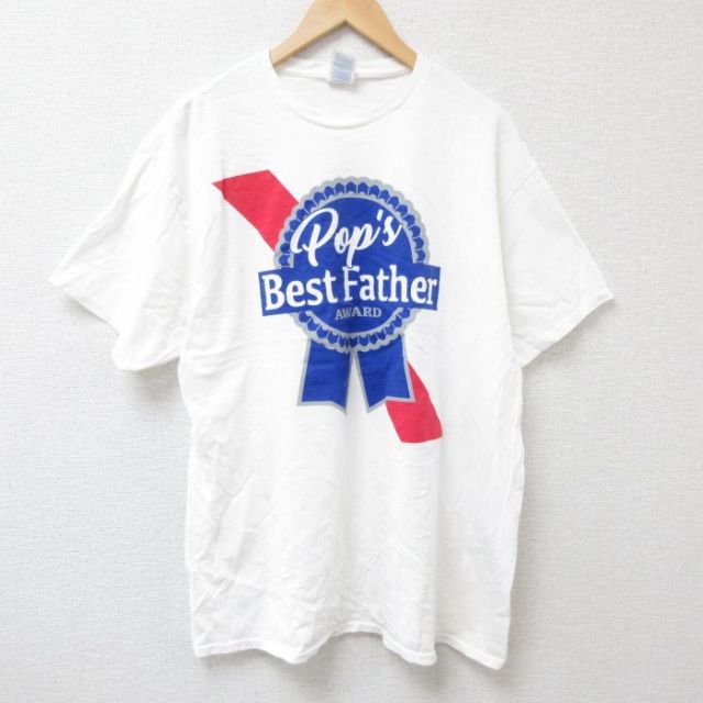 XL★古着 半袖 Tシャツ メンズ ベストファーザー コットン クルーネック 白 ホワイト 25jul04 中古