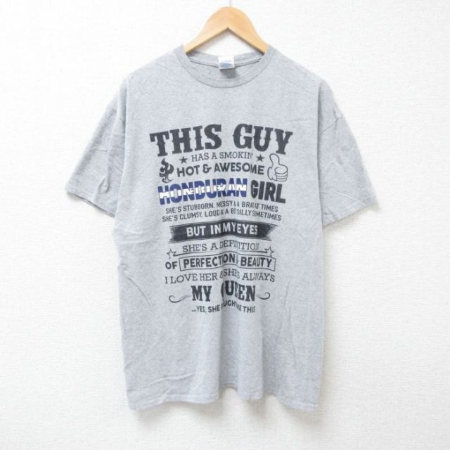 THIS GUY 半袖Tシャツ 霜降り グレー XL | 古着