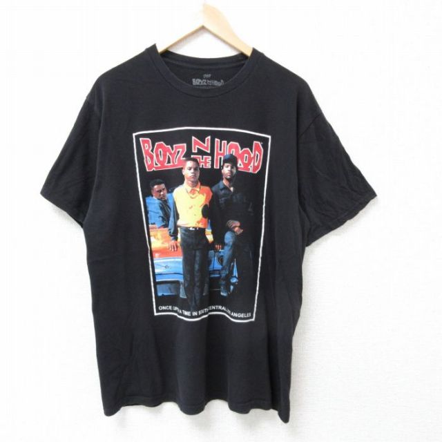 XL★古着 半袖 Tシャツ メンズ 映画 ボーイズンザフッド アイスキューブ コットン クルーネック 黒 ブラック 25jul04 中古