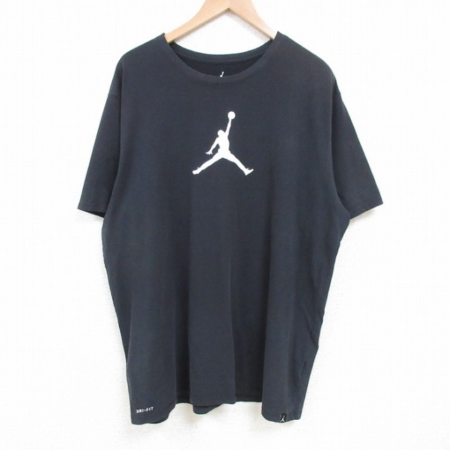 XL★古着 半袖 Tシャツ メンズ マイケルジョーダン エアジョーダン 大きいサイズ クルーネック 黒 ブラック 25jul05 中古