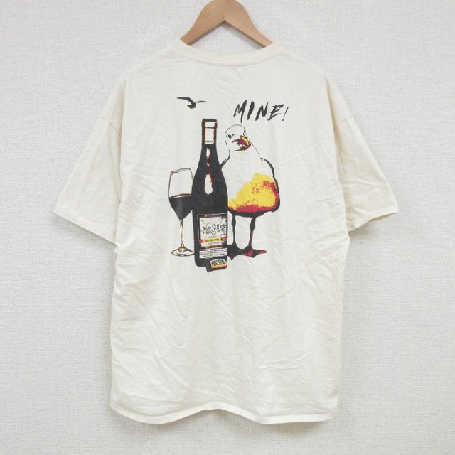 XL★古着 ヘインズ Hanes 半袖 Tシャツ メンズ メールソレイユ コットン クルーネック 生成り 25jul05 中古