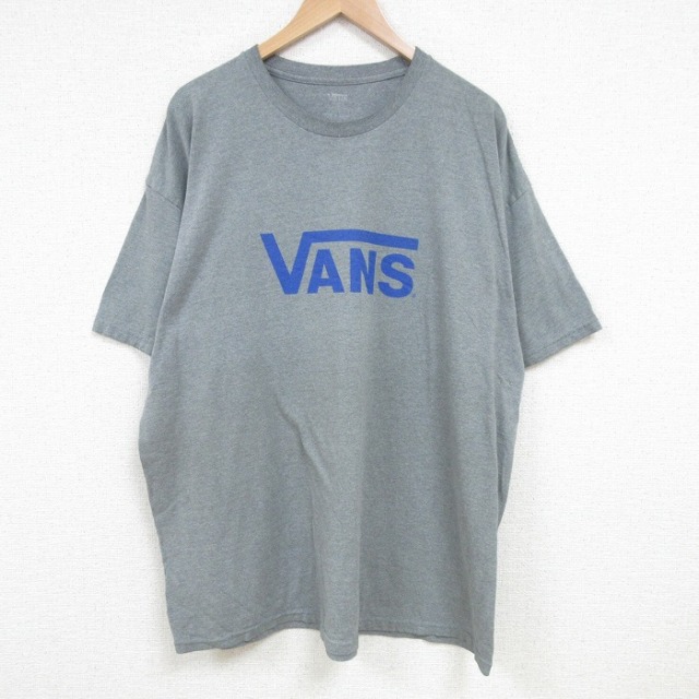 【50%OFF】XL★古着 ヘインズ半袖 ブランド Tシャツ メンズ ビッグロゴ 大きいサイズ クルーネック 濃グレー 霜降り 25jul05 中古 半袖