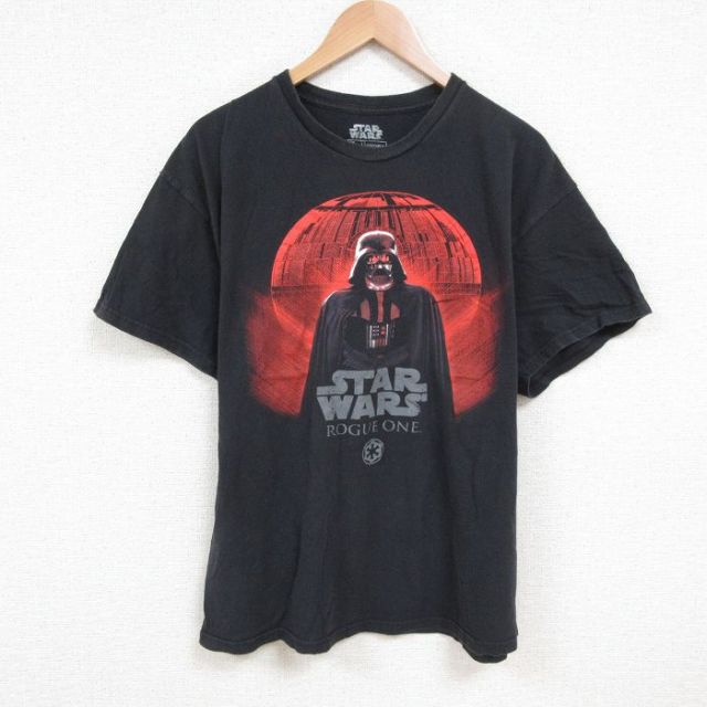 XL★古着 半袖 Tシャツ メンズ スターウォーズ STAR WARS ダースベイダー コットン クルーネック 黒 ブラック 25jul09 中古