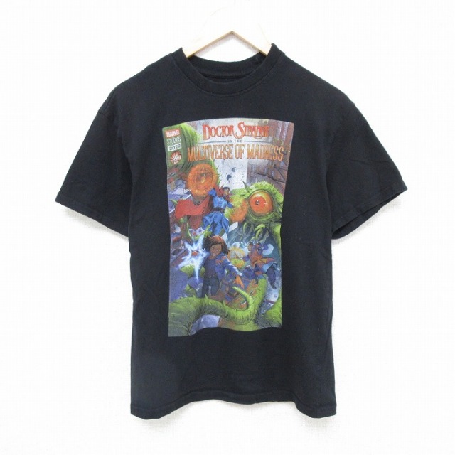 M★古着 半袖 Tシャツ メンズ マーベル ドクターストレンジ クルーネック 黒 ブラック 25jul15 中古