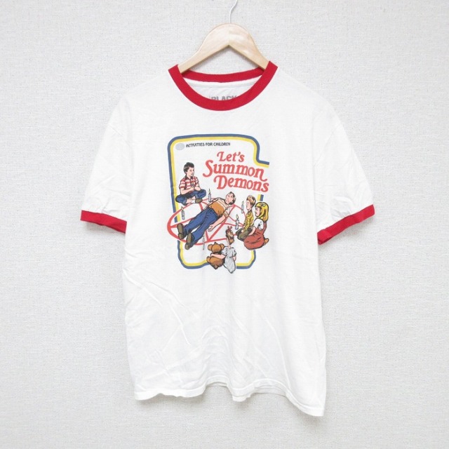 L★古着 スティーブンローズ 半袖 Tシャツ メンズ デモンズ コットン クルーネック 白 ホワイト リンガー 25jul17 中古