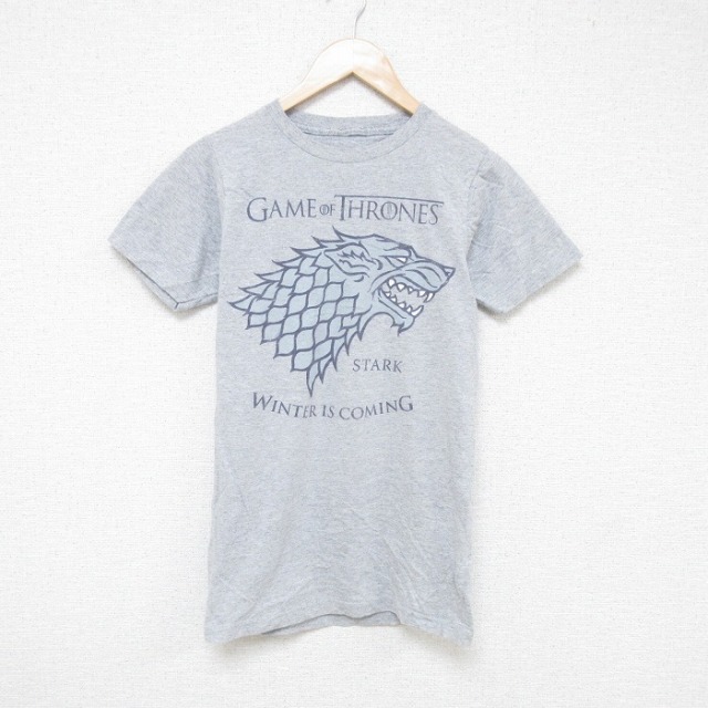 S★古着 半袖 Tシャツ メンズ ドラマ ゲームスローンズ クルーネック グレー 霜降り 25jul17 中古
