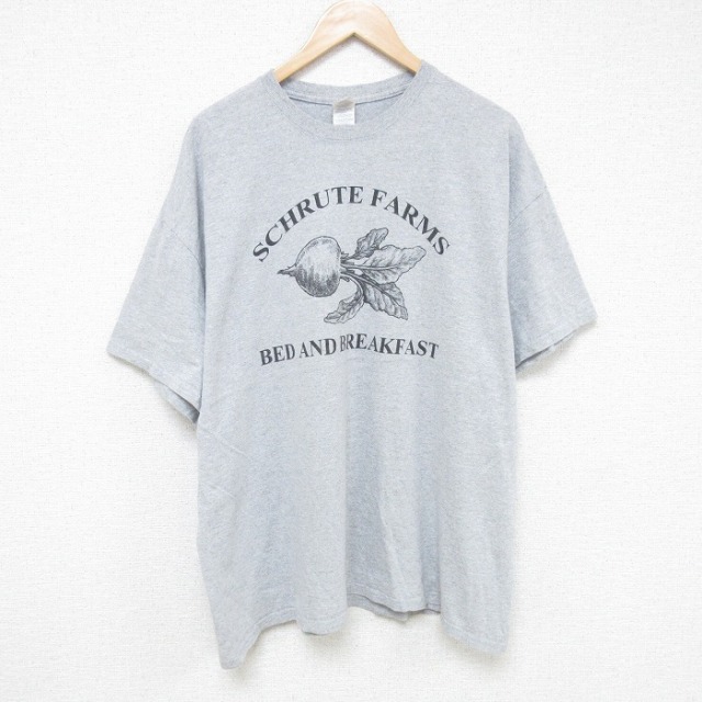 【20%OFF】XL★古着 半袖 Tシャツ メンズ カブ 大きいサイズ クルーネック グレー 霜降り 25jul18 中古