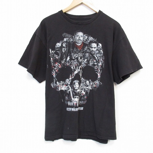 XL★古着 半袖 Tシャツ メンズドラマ ウォーキングデッド クルーネック 黒 ブラック 25jul24 中古 メンズ