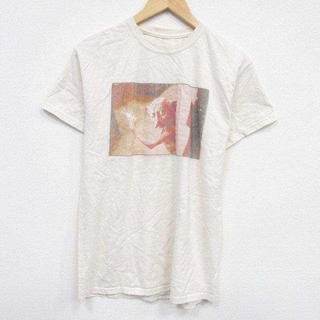 【50%OFF】M★古着 半袖 Tシャツ メンズ 映画 ハリーポッター クルーネック 生成り 25jul22 中古
