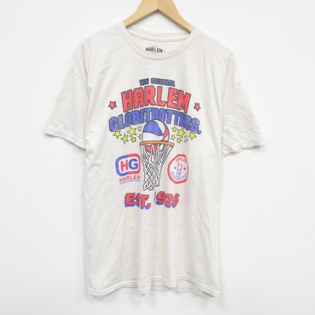 【50%OFF】XL★古着 半袖 Tシャツ メンズ バスケットボール コットン クルーネック ベージュ カーキ 25jul22 中古