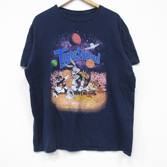 XL★古着 半袖 Tシャツ メンズ ルーニーテューンズ LOONEY TUNES バックスバニー クルーネック 黒 ブラック 25jul22 中古