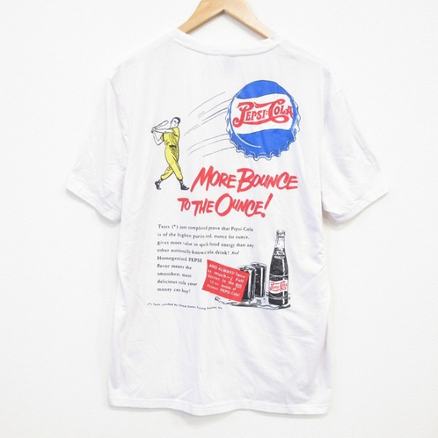 XL★古着 半袖 Tシャツ メンズ ペプシ クルーネック 白 ホワイト 25jul23 中古