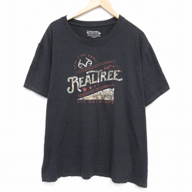 リアルツリー 半袖Tシャツ ブラック XL | 古着