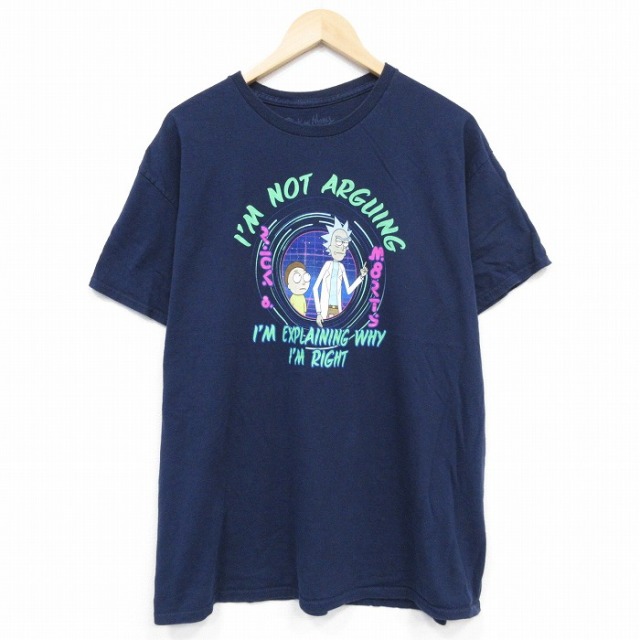 リックアンドモーティ 半袖Tシャツ ネイビー XL | 古着
