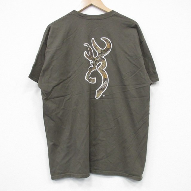 BROWNING 半袖Tシャツ ビッグロゴ グリーン XL | 古着