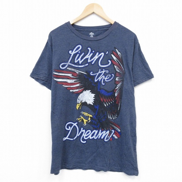 半袖Tシャツ 鳥 ネイビー L | 古着