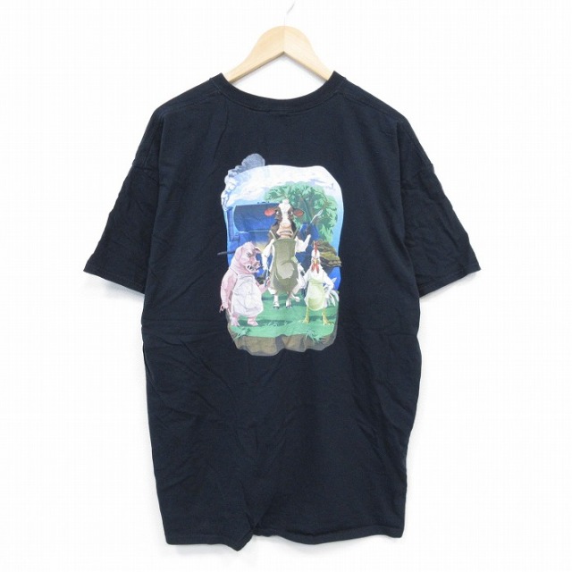 半袖Tシャツ ブタ ブラック XL | 古着