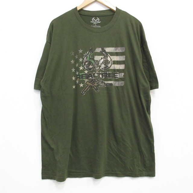 リアルツリー 半袖Tシャツ グリーン XL | 古着