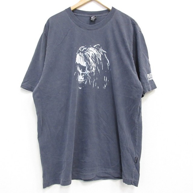 XL★古着 クリスチャンフレッチャー 半袖 Tシャツ メンズ 大きいサイズ コットン クルーネック USA製 濃グレー 【spe】 25jul25 中古
