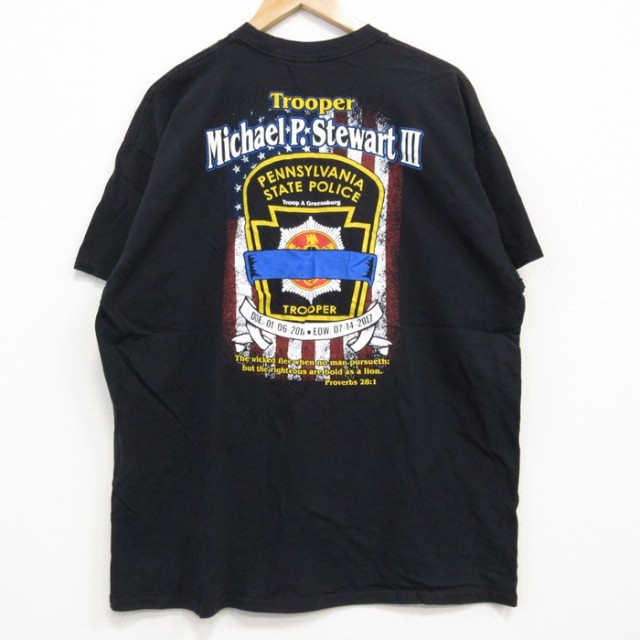 ポリス 半袖Tシャツ ブラック XL | 古着