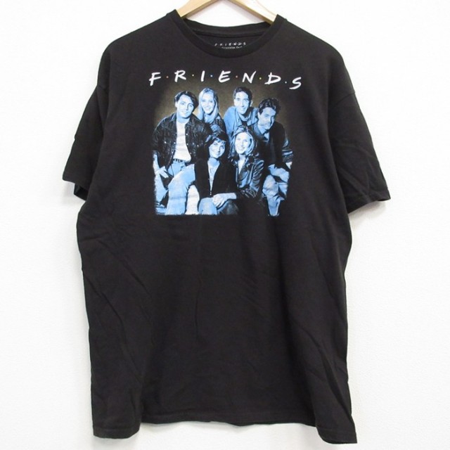 L★古着 半袖 Tシャツ メンズ ドラマ フレンズ コットン クルーネック 黒 ブラック 25jul25 中古