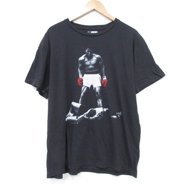 XL★古着 半袖 Tシャツ メンズ モハメドアリコットン クルーネック 黒 ブラック 25jul31 中古