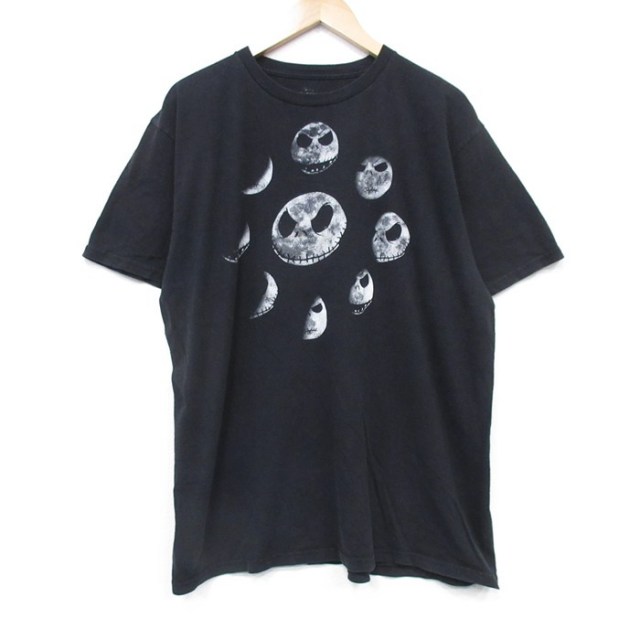 XL★古着 半袖 Tシャツ メンズ ディズニー DISNEY ナイトメアビフォアクリスマス大きいサイズ クルーネック 黒 ブラック 25jul31 中古