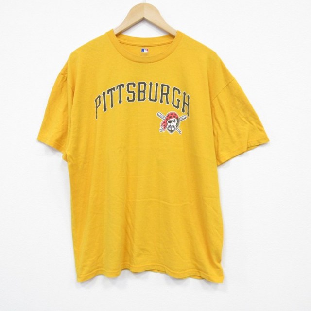 XL★古着 半袖 Tシャツ メンズ MLB ピッツバーグパイレーツ アンドリューマカッチェン 22 大きいサイズ コットン クルーネック 黄 イエロー メジャーリーグ ベースボール 野球 25jul31 中古