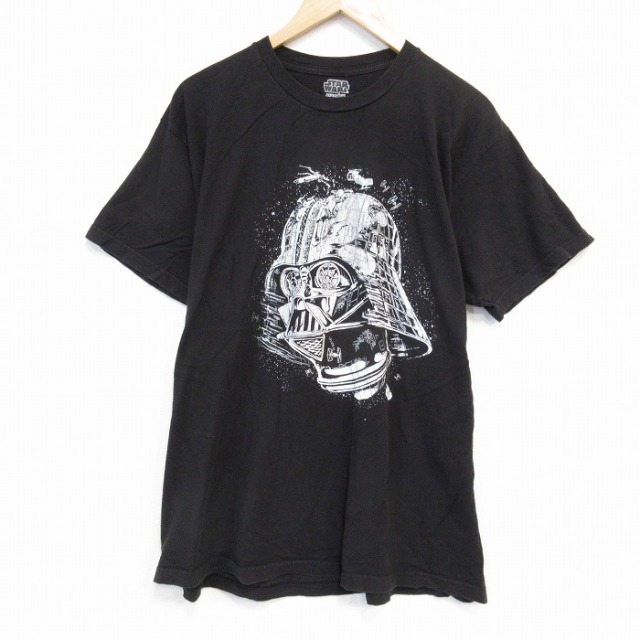 XL★古着 半袖 Tシャツ メンズ スターウォーズ STAR WARS ダースベイダー 大きいサイズ クルーネック 黒 ブラック 25aug01 中古