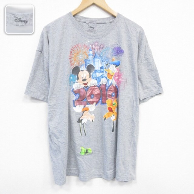 【50%OFF】ディズニー 半袖Tシャツ ミッキーマウスグーフィー グレー XL | 古着
